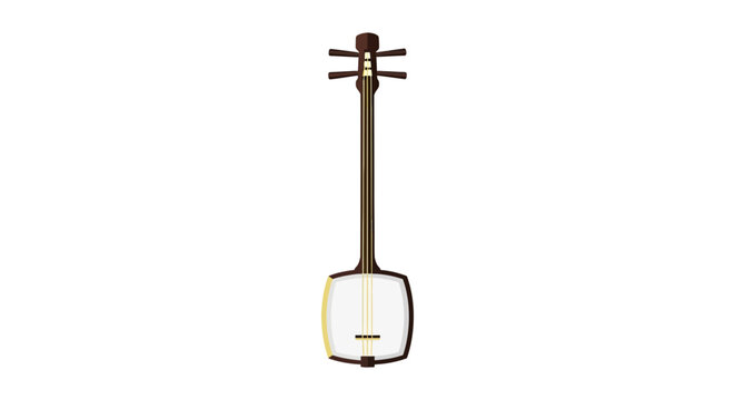 Traditional Chinese stringed instrument with a rectangular body and long neck.