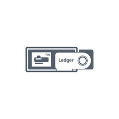 Obraz premium Digital ledger device with a PIN entry screen and USB security key.
