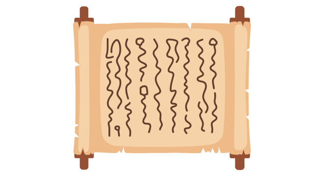 Scroll with ancient or decorative script on parchment or paper.