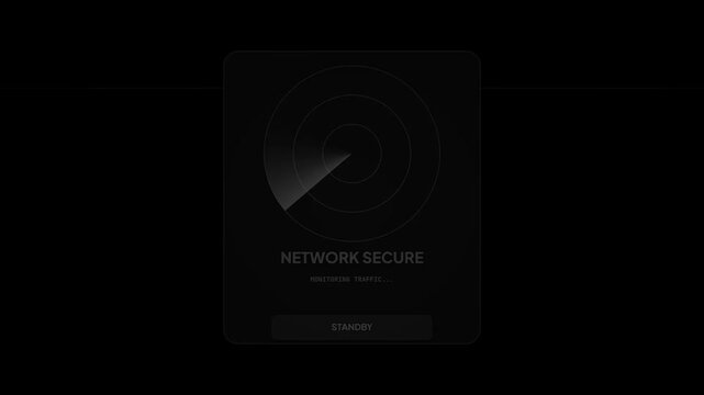Cyber Security Breach Radar Animation with Firewall Compromised Alert Red Warning