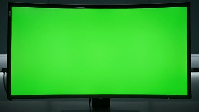 Green screen on modern television set.