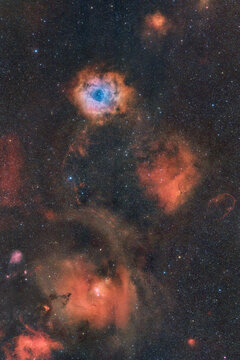 Rosette Nebula NGC 2237 emission nebula in Monoceros constellation