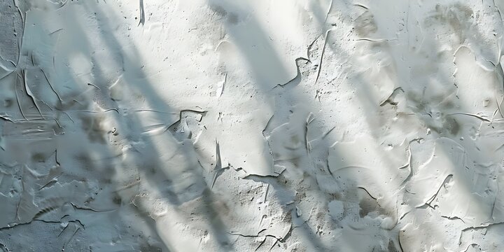 white wall with rough texture and peeling paint and shadows