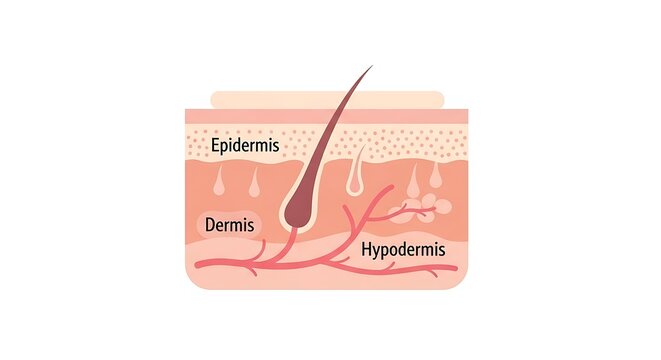 Anatomy of human skin layers.