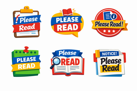 Please read stickers collection for important announcements, notices, and essential information messages