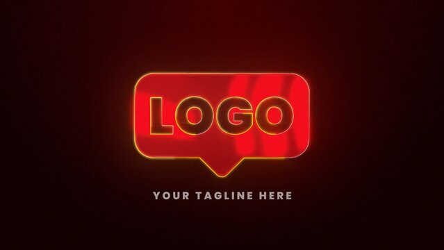 Bright Metal Reflection Neon Outline Logo