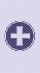 Fototapeta premium Medical Cross Symbol on Purple Background.