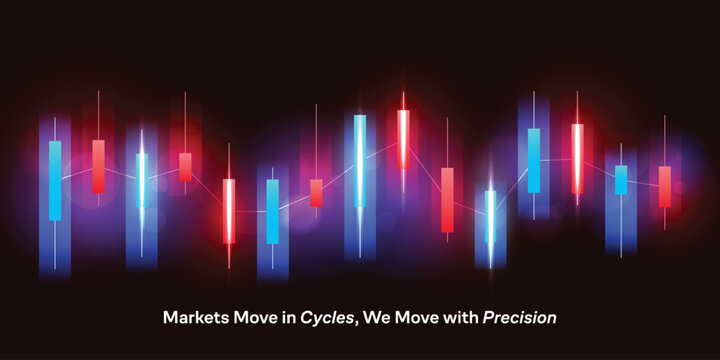 Stock market and forex sideways moment in a dark background. Candle stick graph concept design.