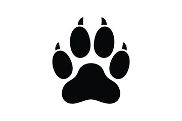 Highly detailed canine paw print illustration with sharp claws isolated design © Julhash
