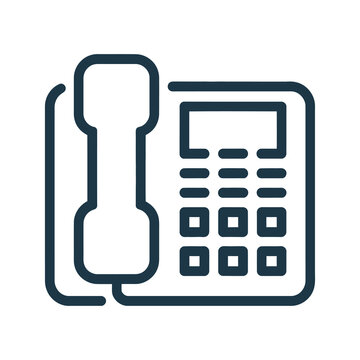 Vector of a modern landline phone with a handset and digital keypad for communication