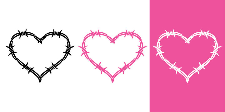Logotipo con un dibujo con l&iacute;neas de un coraz&oacute;n hecho con alambre de p&uacute;as, que simboliza el amor, el dolor y la lucha emocional