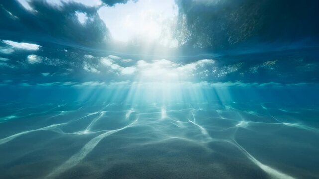 Soothing Footage Of Clear Turquoise Waters With Moving Waves And Reflective Sunlight Patterns