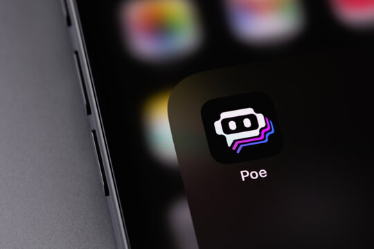 Poe by Quora icon mobile app on a screen smartphone iPhone. Poe (Platform for Open Exploration) is an AI chatbot aggregator platform developed by Quora. Batumi, Georgia - February 19, 2026