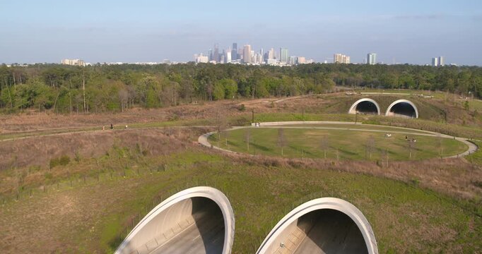 Drone Footage of Memorial City Park and car Tunnel System in Houston