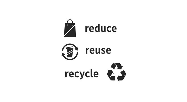 Recycling symbols for reduce reuse recycle.
