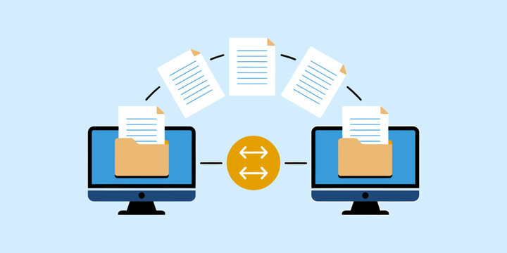 Computers sharing files and documents online