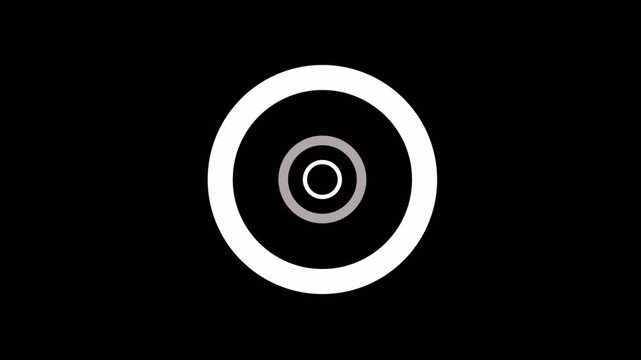 Circle ripple transition animation. Concentric rings expanding with smooth radial reveal on alpha background