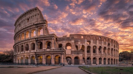 Obraz premium Colosseum in Rome at sunset