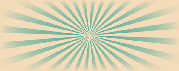 Fototapeta premium Retro background with rays or stripes in the center. Sunburst or sun burst retro background. turquoise colors modern illustration