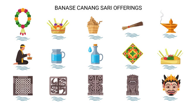 Balinese Hindu Canang Sari Offerings.