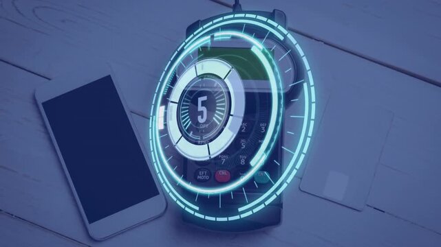 Animation of scan scoping over smartphone and payment terminal