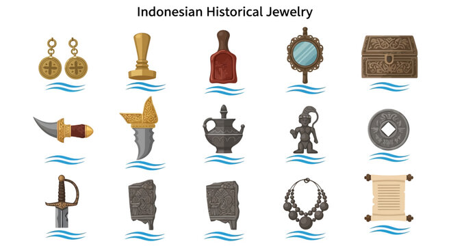 Indonesian traditional jewelry and ornaments.