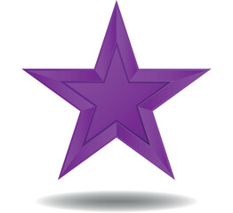 Obraz premium Purple star icon with shadow