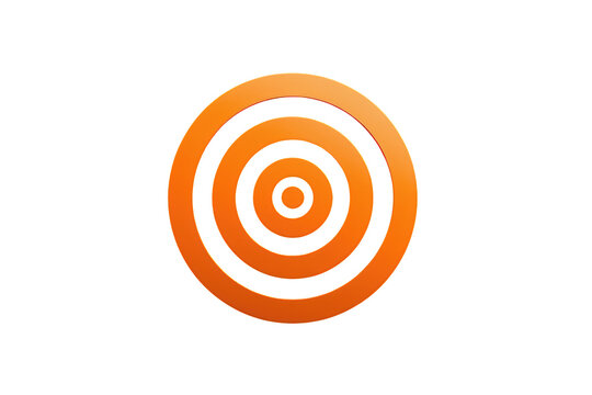 Orange target icon representing goal achievement, focus on objective, strategy planning, and aiming for success