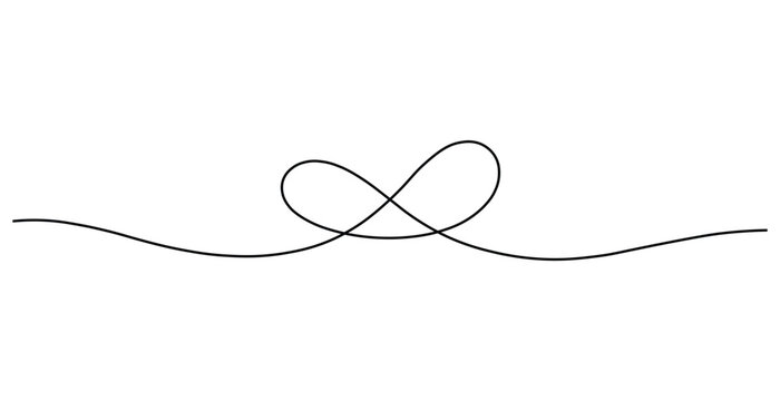 A black line with a knot in the middle