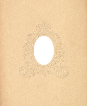Decorative Frame with Ornate Design on Brown Background