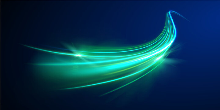 Abstract neon waves flow smoothly across a dark surface, forming elegant curves that symbolize motion and continuous energy transformation.