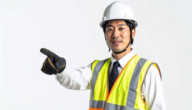 丁寧な誘導を行う男性交通警備員