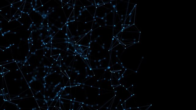 Abstract line network structure. 3D digital data technology concept. Seamless Loop 4K with copy space