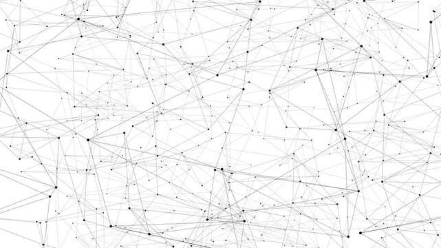 Abstract network animation on white background. Seamless loop 4k