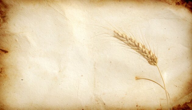 Vintage wheat stalk on parchment.