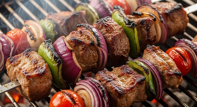 Grilled skewers delicious food
