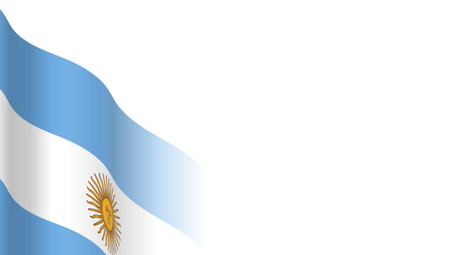 Vector waving Flag of the Argentine Republic. Waving Argentina flag with empty, blank, copy space on transparent background. Design element for presentation, banner, advertisement, web. Place for text