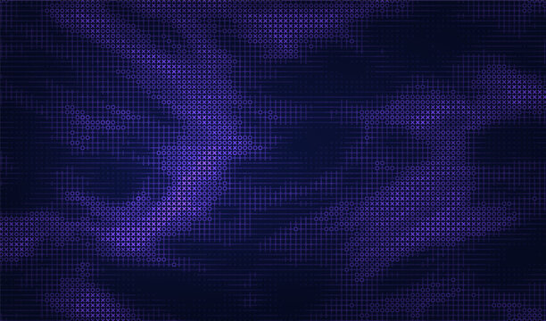Abstract ascii big data ai background with computer code. Cyber technology random art for digital texture and pattern design for banner.