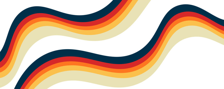 Abstract Gradient Color Swirl Shapes. Vector Graphics with Wavy Lines in Rainbow Colors. Colorful Liquid Wave Pattern. Squiggly Design Elements.