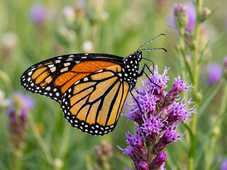 Fototapeta premium monarch butterfly on purple flower