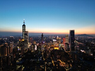 Fototapeta premium Beautiful view of Taipei city skyline.