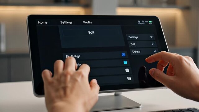 ?Navigating settings on touchscreen interface: from start to finish
