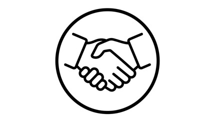 Fototapeta premium Handshake Icon Inside a Circle Agreement Concept