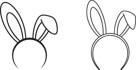 Cute Bunny Ears Headband Vector for Easter CostumePink and White Rabbit Ears Accessory Clip ArtMinimalist Bunny Headband Illustration for Kids Party