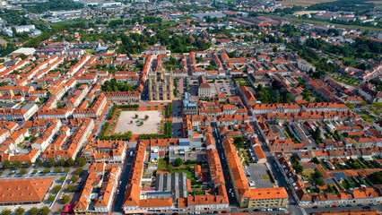  Aerial view beside the old town of the city Vitry-le-Francois in France on a sunny summer afternoon.  © Peter
