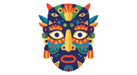 Naklejka premium Vibrant colorful mask with patterns.