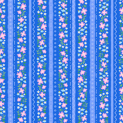 Cute hand drawn ditsy seamless pattern, lovely floral background, great for textiles, banners, wallpapers, wrapping - vector design