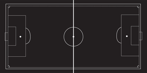 Black and white soccer field outline football sport © abdus
