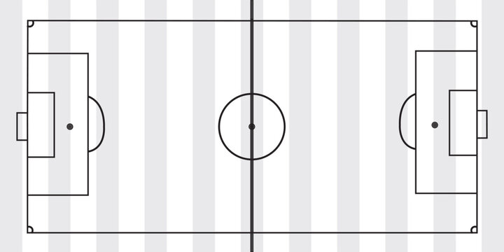 Football fields top view. Soccer grass fields with chalk lines. Green grass field background. Vector Football - Soccer Field. Scheme and marking of the football field, soccer field.