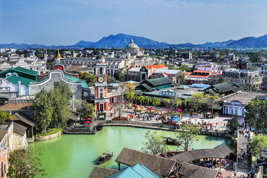 Jiangmen city, Kaiping, Guangdong, China. Chikan Ancient Town  was built in 1649, designated as a National Historic and Cultural town,  example of the quaint architectural style and folk customs. 